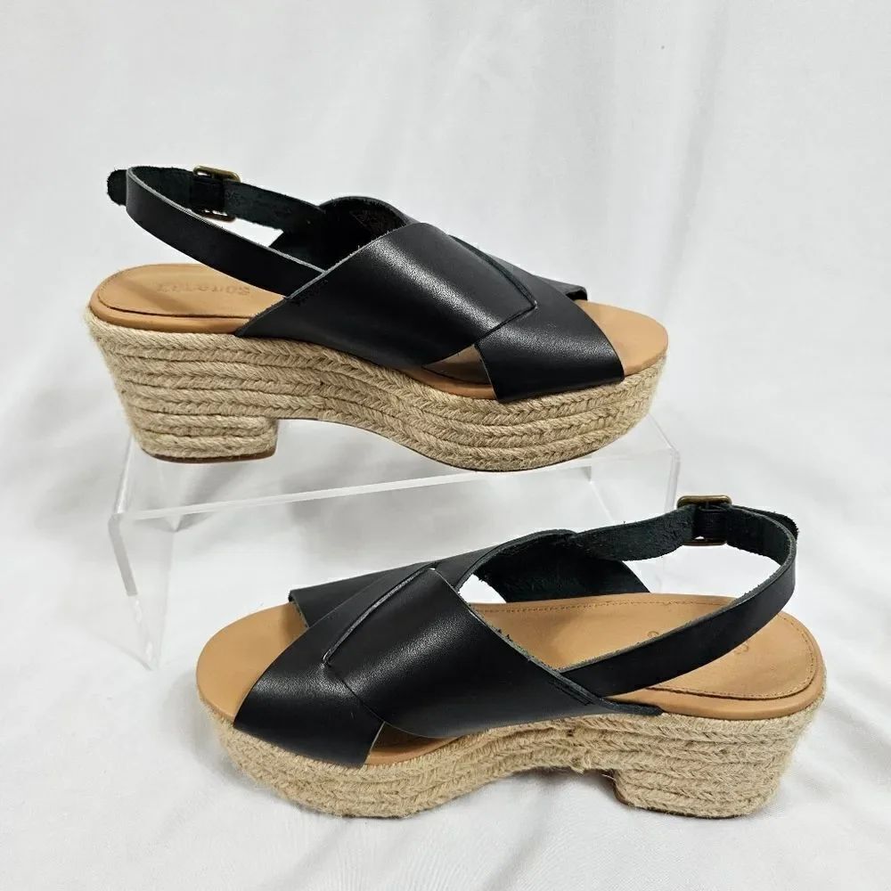 Soludos Amalfi Platform Heel in Black - Size 7